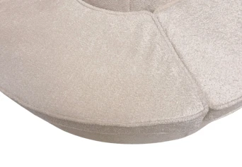 Hollywood Regency Round Banquet Settee Tufted Lobby Sofa in Bouclé, 1980s